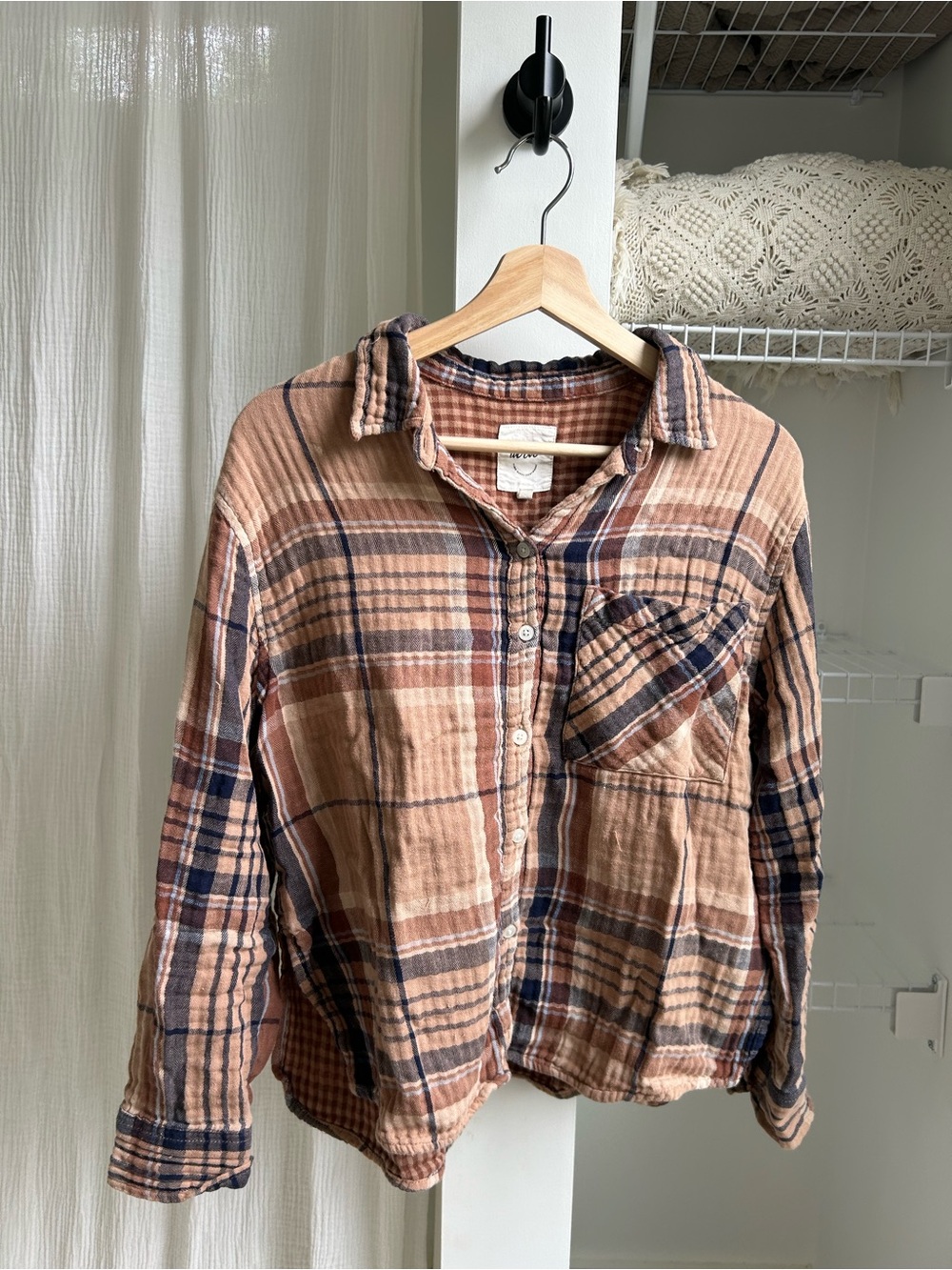 Aerie Plaid Button-Up Flannel PJ Shirt